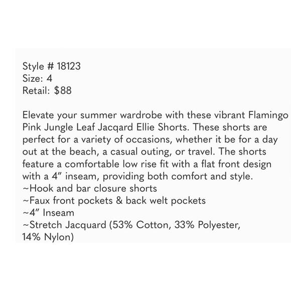 EUC Lilly Pulitzer 4" Jacquard Ellie Short in Flamingo sz: 4 - Picture 6 of 6